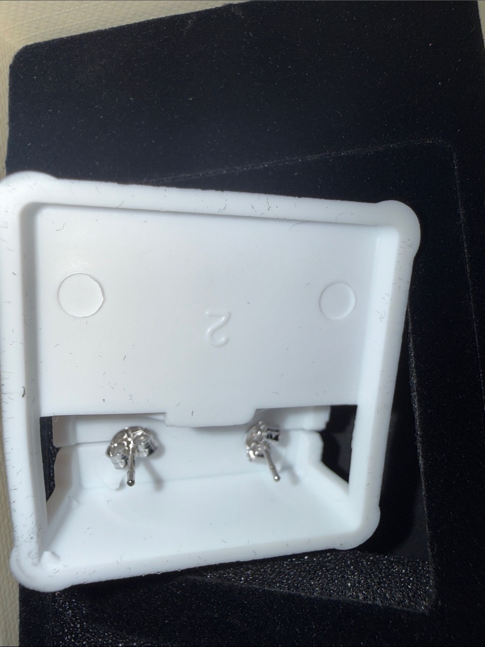 Moissanite 925 Heart Pavé Sterling Stud Earrings - Silver - Picture 4 of 5